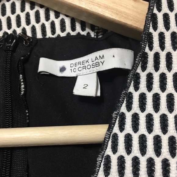 Derek Lam Honeycomb Mesh Fit & Flare Dress - Picture 6 of 6